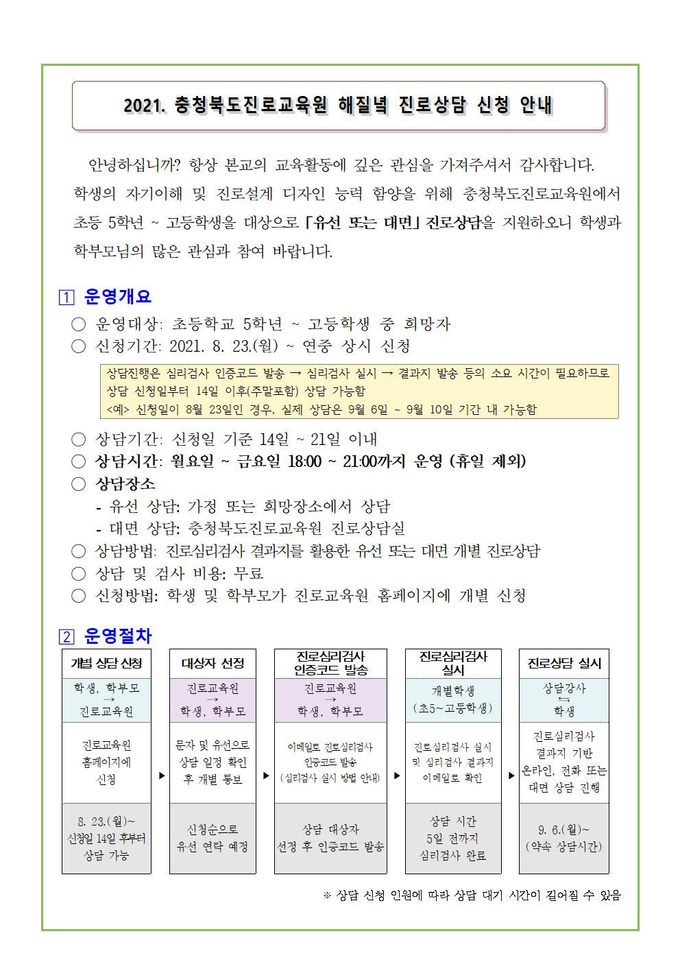 2021. 해질녘 진로상담 신청 안내001